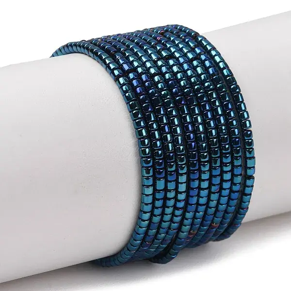Electroplate Glass Cylinder Seed Beads Strands