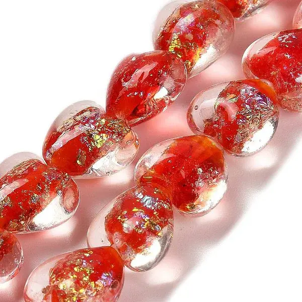 Handmade Dichroic Foil Glass Beads Strands
