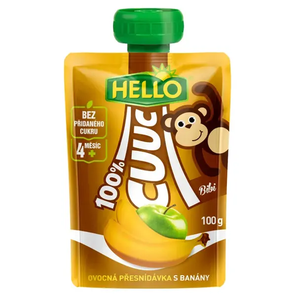 HELLO Cuuc kapsička s banány 100 g x 12 kusů
