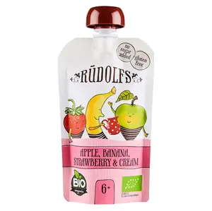 RUDOLFS Bio kapsička jablko, banán, jahoda se smetanou 6m+ 110 g