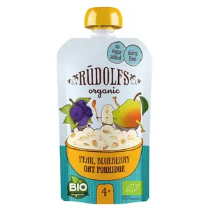 RUDOLFS Bio kapsička hruška, borůvka, celozrnná ovesná kaše 4m+ 110 g