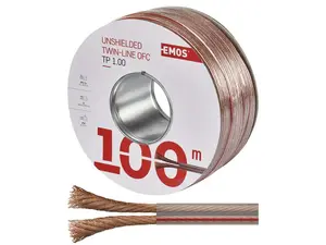 Dvojlinka nestíněná 2x1,0mm2 průhledná EMOS S8310 100m