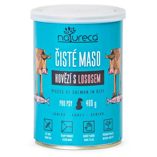 NATURECA Konzerva hovězí s lososem pro psy 400 g