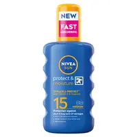 NIVEA Sun Protect & Moisture Sprej na opalování SPF15 200 ml