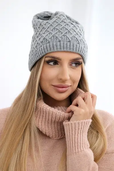Kesi Čapica s fleece Kratka K204 tmavošedý