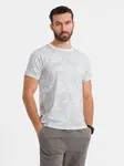 Ombre Men's patterned cotton short-sleeved T-shirt - white