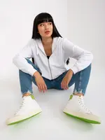 White zip-up hoodie with pockets