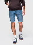 Ombre Men's denim shorts with rolled up leg - blue