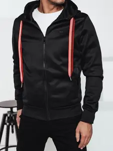 Čierna pánska mikina s kapucňou Dstreet