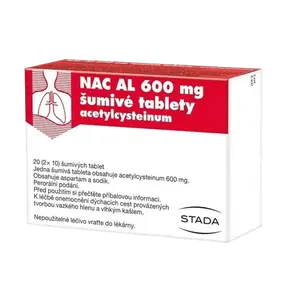 NAC AL zkapalňuje hlen a podporuje vykašlávání 20 šumivých tablet