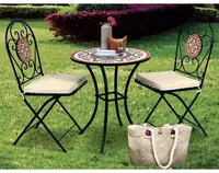 Zahradní set Mosaic, černý/červený