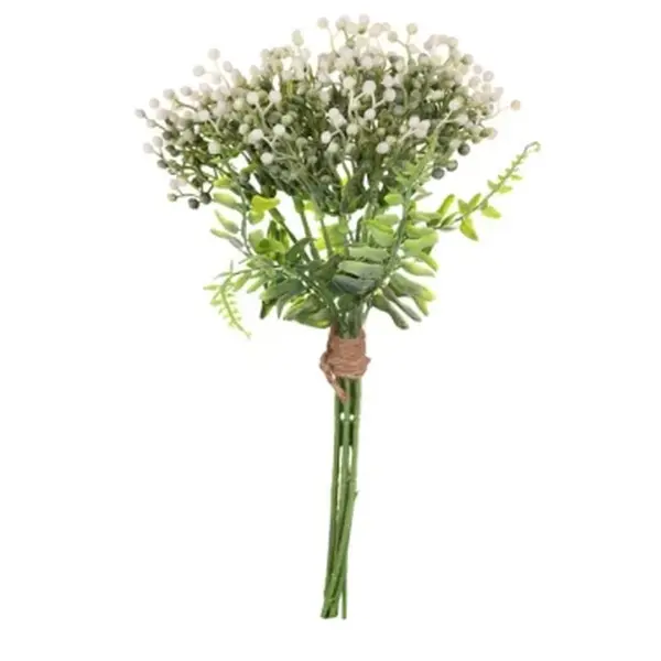 Umělá kytice Bobule 31 cm, bílá