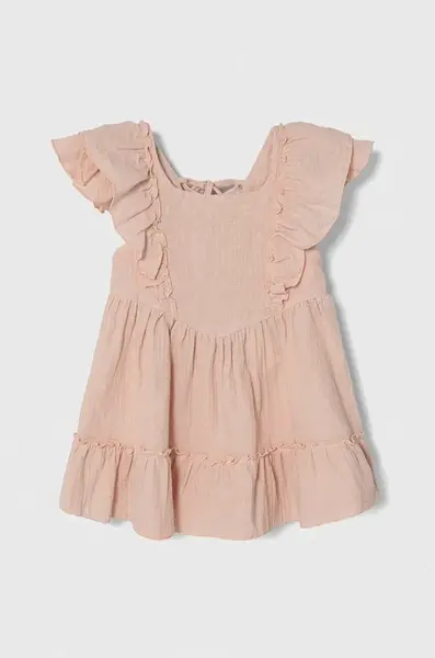 Dětské bavlněné šaty Jamiks růžová barva, mini