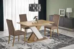 HALMAR Jídelní rozkládací stůl XARELTO dub lancelot / bílý 130-175x85 cm