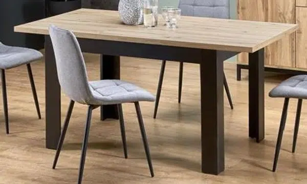 HALMAR Jídelní rozkládací stůl BAGIO 120-160/80 cm dub artisan/černý