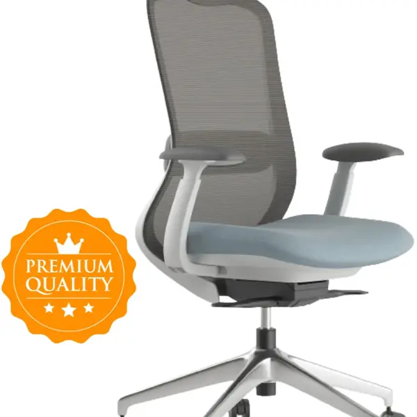 MERCURY Kancelářská židle BESSEL šedý plast, modrá, ergonomická, 8-12 hodin denně