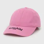 Bavlněná baseballová čepice Lovechild růžová barva, s potiskem