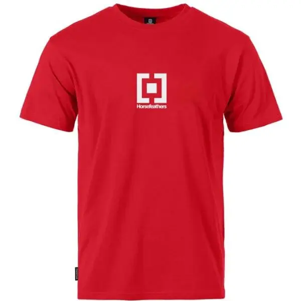 Horsefeathers T-SHIRT VERTICAL MID LOGO CLASSICS Pánské tričko, červená, velikost
