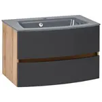 Held SKŘÍŇKA S UMYVADLEM, šedá, barvy dubu, 80 cm