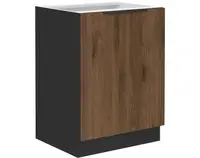 Dolná kuchynská skrinka Monza, 60 cm, orech/čierna%