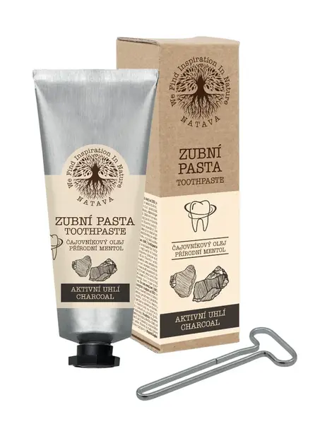 Natava Zubní pasta Černé uhlí s vytlačovačem tuby 80 g