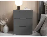 Nočný stolík s 3 zásuvkami Smilla, výška 61 cm, grafitový%