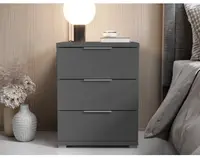 Nočný stolík s 3 zásuvkami Smilla, výška 61 cm, grafitový%
