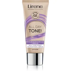 Lirene ALL DAY TONE! hydratačný make-up pre žiarivý vzhľad pleti odtieň 02 Natural 30 ml