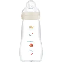 MAM Feel Good Glass Baby Bottle antikoliková sklenená fľaša 2m+ Beige 260 ml