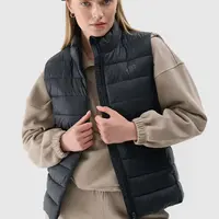 Dámský péřový bezrukávník s límcem 4F Černý 4FWAW24TVJ