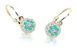 Cutie Jewellery Zlaté dětské náušnice C2150-10-X-1 světle zelená