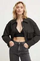 Bunda Answear.LAB dámská, šedá barva, přechodná