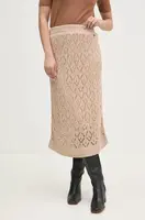 Sukně Pepe Jeans HAILEY SKIRT béžová barva, midi, pouzdrová, PL901169