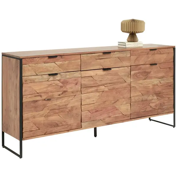 Ambia Garden ŠIROKÁ KOMODA, akácie, černá, barvy akácie, 175/86/40 cm