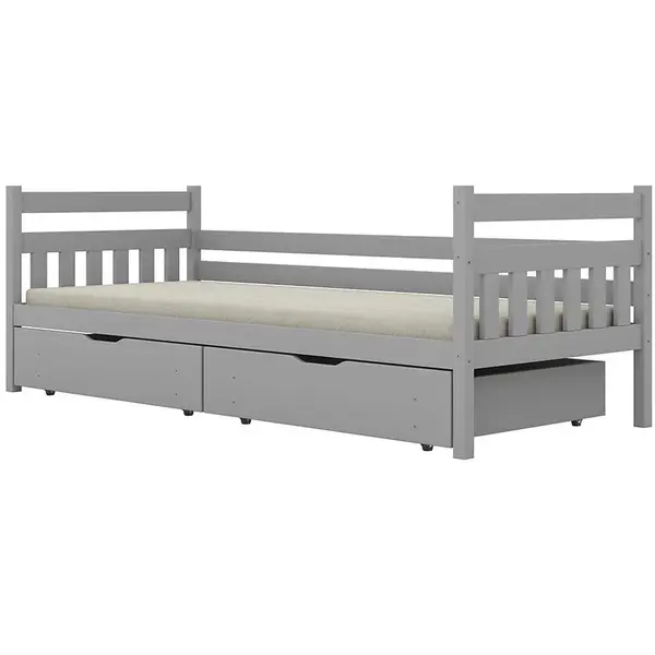 Postel Dawid velké zásuvky 90x200 šedá