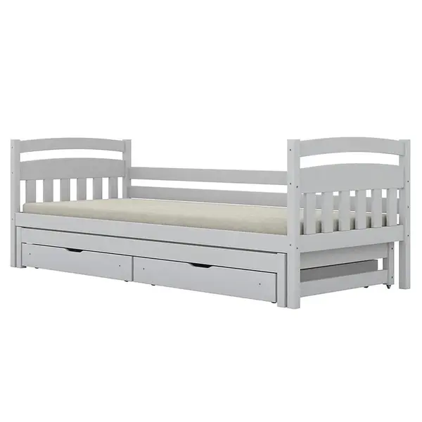 Postel Tosia přistýlka + zásuvky 90x180 bílá