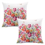 Sada 2 ks povlaků na polštářky BAREVNÉ KVÍTÍ 40 x 40 cm