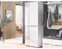 Predsieňová šatníková skriňa so zrkadlom emphis, 65 cm, biela/dub artisan%