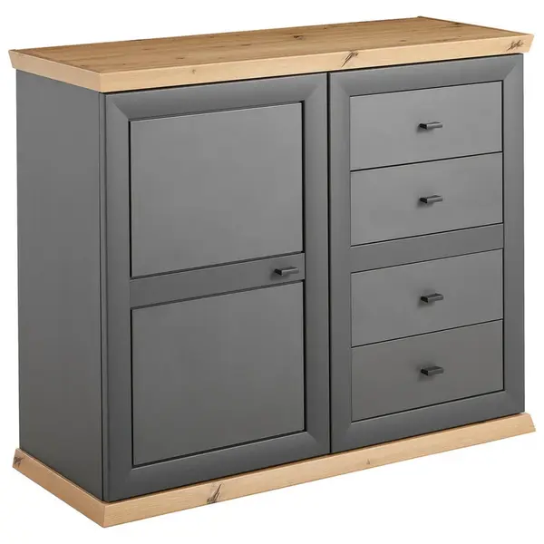 Hom`in KOMODA, antracitová, dub artisan, 108/89,5/43 cm