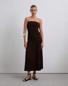 Scalpers Šaty  tmavohnedá