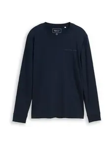 TOM TAILOR DENIM Tričko 'Solid'  tmavomodrá