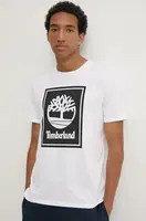 Bavlněné tričko Timberland bílá barva, s potiskem, TB0A5WQQP541