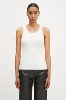 Top Coperni Rib Logo Tank Top dámský, béžová barva, COPJS12F5006