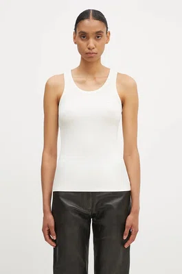 Top Coperni Rib Logo Tank Top dámský, béžová barva, COPJS12F5006