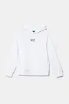 Dětská bavlněná mikina EA7 Emporio Armani bílá barva, s potiskem, 7B000024 AF10380