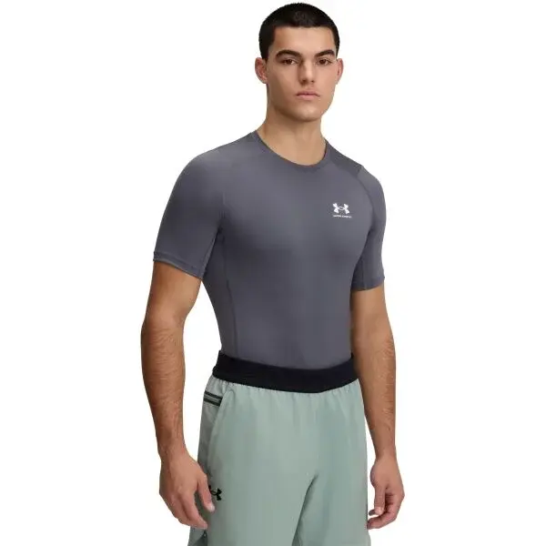 Under Armour HG ARMOUR COMP SS Pánske tričko, tmavo sivá, veľkosť