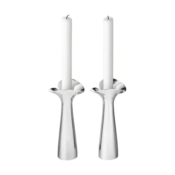 Nerezové svícny BLOOM BOTANICA 20cm, 2ks - Georg Jensen