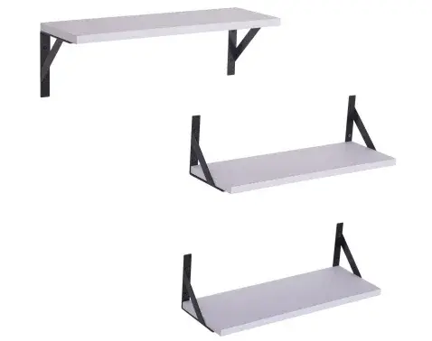 Súprava 3 kusov políc Lamezia, biela%