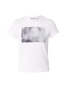 WEEKDAY Tričko  baklažánová / biela