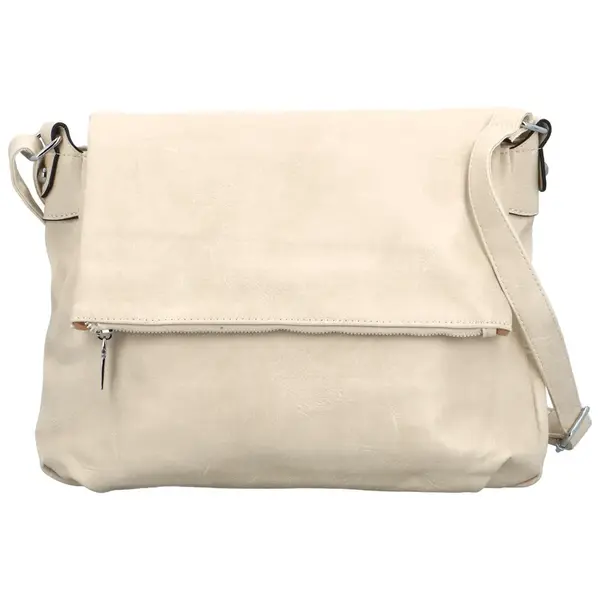 Trendy dámská koženková crossbody kabelka Rosalina, béžová
